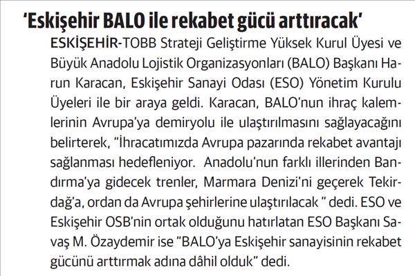 ''Eskişehir, BALO ile Rekabet Gücü Arttıracak''